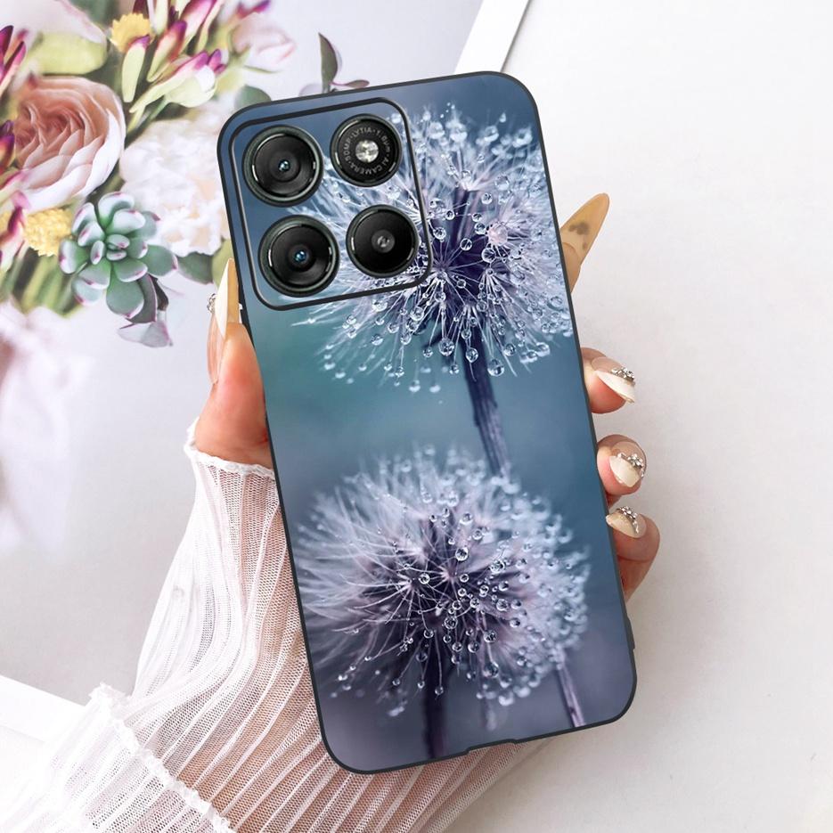 For Motorola Moto G57 Power Case XT2537-5 Cute Cat Flowers Painted Cover Soft TPU Phone Cases For Moto G67 Power G57Power Fundas