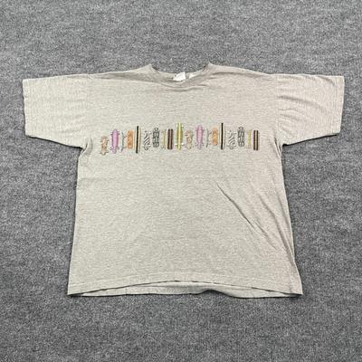 Vintage 90s UTILITY Skate Shop Skateboard Art Shirt Medium 20x24 Gray