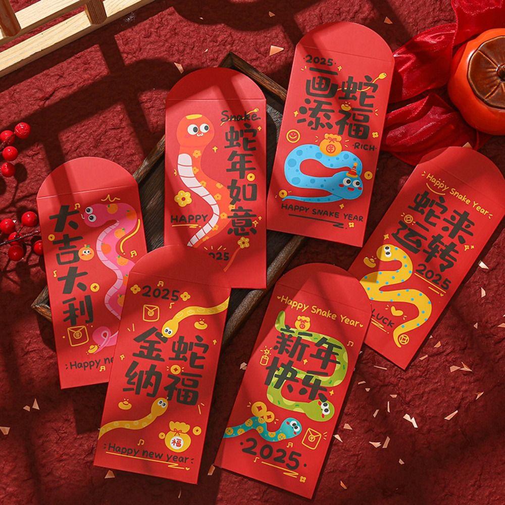 

6pcs Cartoon New Year Money Pocket Chinese Style Lucky Money Packets Celebration Party 6pcs
