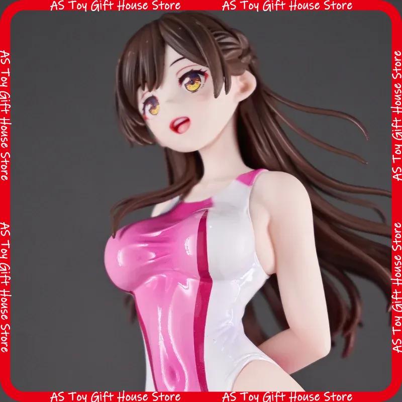Anime Action Figure Rent Girlfriend Chizuru Mizuhara Competitive Swimwear Pose Collectible Model Doll Otaku Gift For Collection