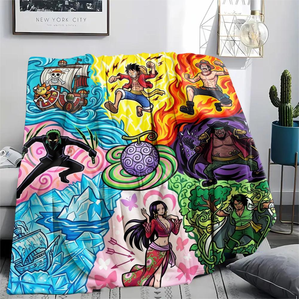 

One Piece Luffy Print Flannel Blanket, Ultra Soft High Quality All Seasons Warm Throw, Home Decor Cozy Blanket, Perfect Christmas Gift 80cm x 120cm