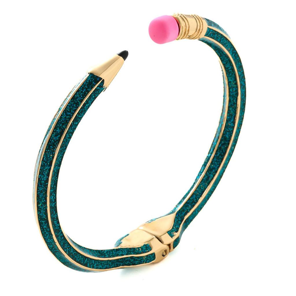 Best-selling enamel pencil rubber spring bracelet, personalized creative fashion line colored diamond graduation season bracelet for women