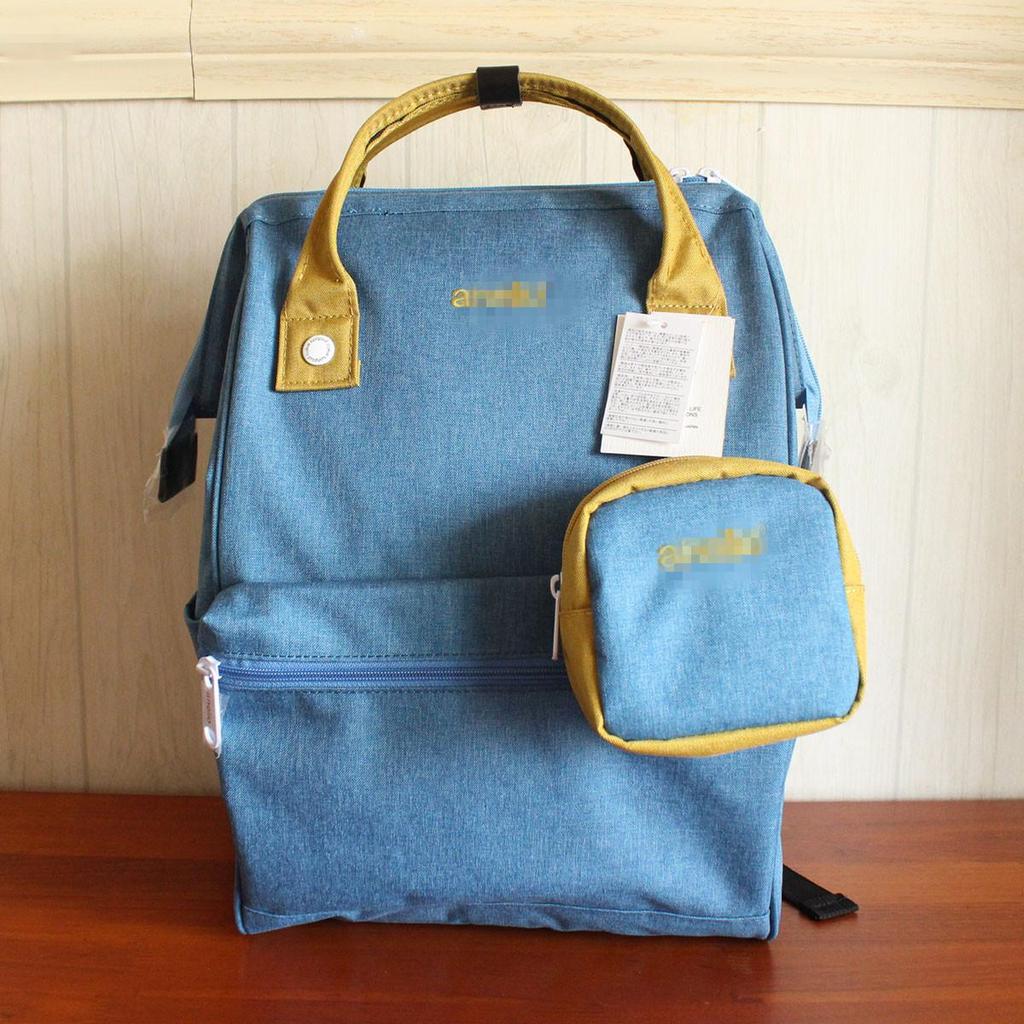 2020 Japanese Color-Contrast Backpack with Gold Accent