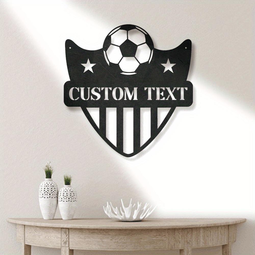 Metal Wall Art Soccer Team Emblem Custom Sign Home Office Decor