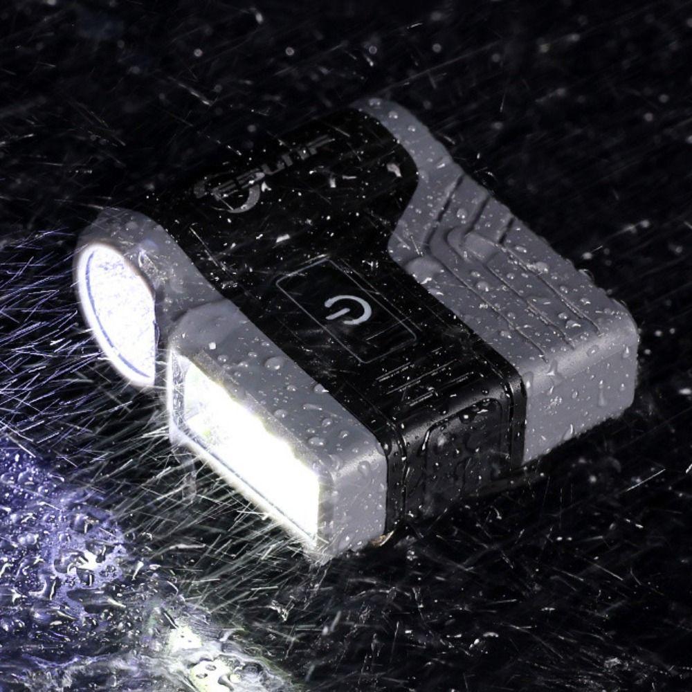 Plastic LED Fishing Headlamp 15cm Smart Sensor Black Orange Red Cap Clip Light USB Rechargeable Waterproof Camping Headlight