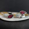 Silver Earrings with Artificial Garnet Nano 2.434ct (60002405)