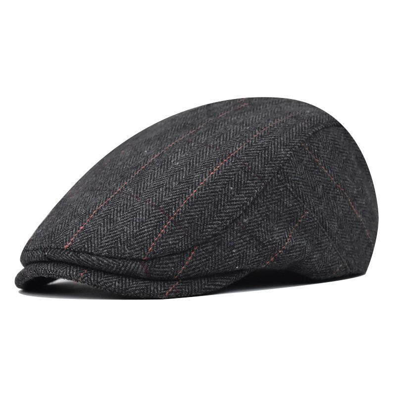 Lattice Pattern Cotton Beret  Hat For Men With Adjustable Casual Outdoor Travel