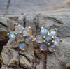 Labradorite Earrings Stud Flower Earrings 925 Sterling Silver Jewelry Gold Stud Wedding Stud Bridal Stud Minimalist Boho Jewelry Gifts