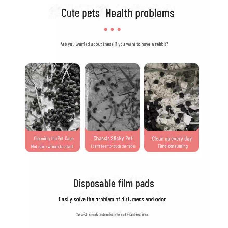 Einweg-Käfigeinlage und Reinigungspads aus Kunststoff für Kaninchen für kleine Haustiere