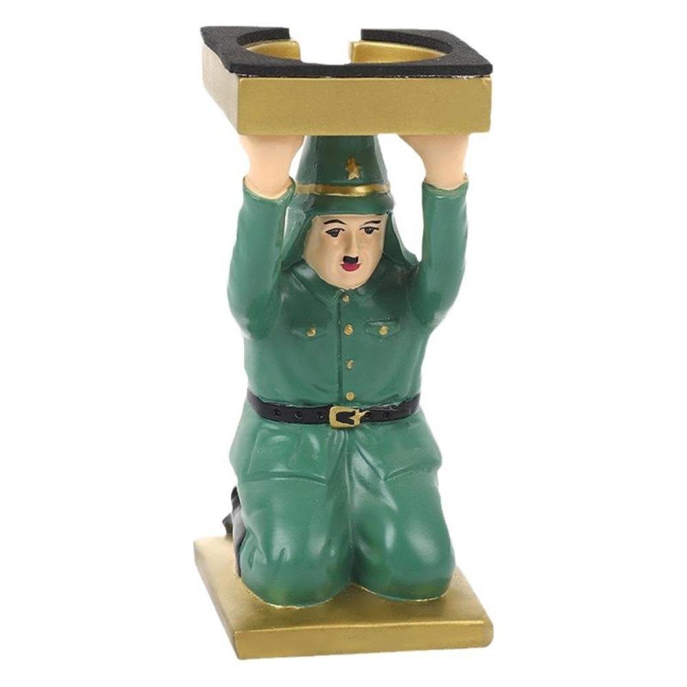 Simulated Kneel Down Resin Statue Model Spoof Tray Stand  Kids Birthday Gift