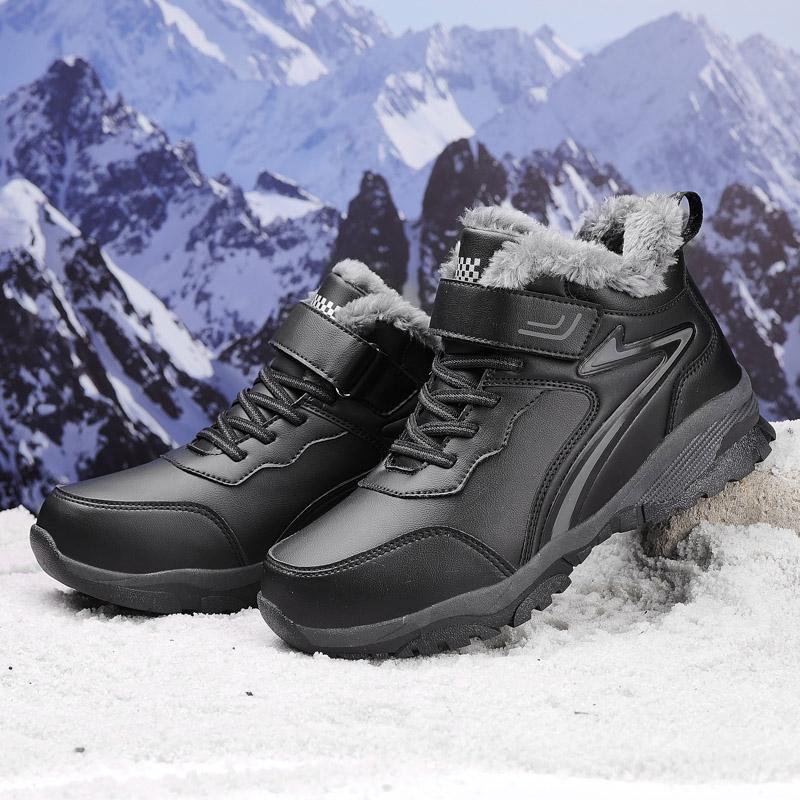 Модные ботинки Мужские зимние ботинки слипоны для мужчин уличные Водонепроницаемые — фото 3