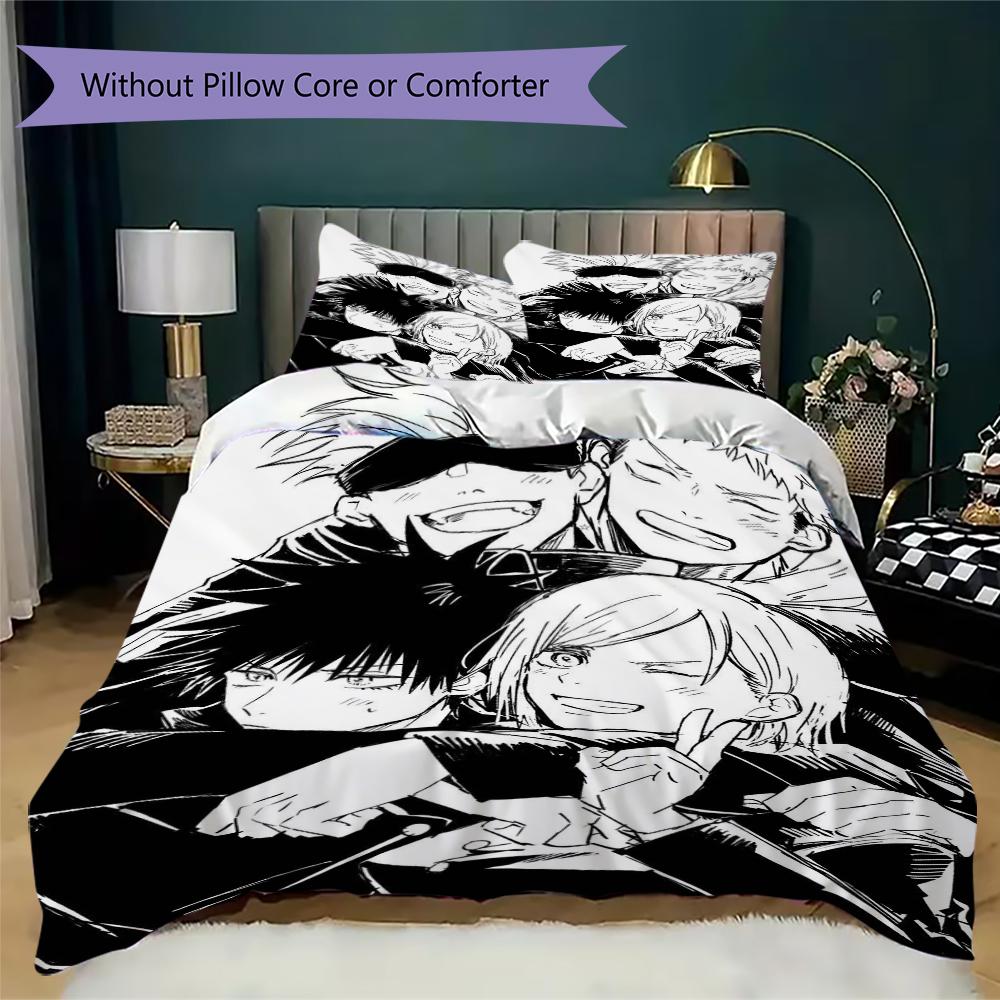 Set Copripiumino con Fantasia Jujutsu Kaisen Copripiumino Federa Decorazione per la Casa Regalo di Compleanno (1 * copripiumino + 2 * federe senza imbottitura)