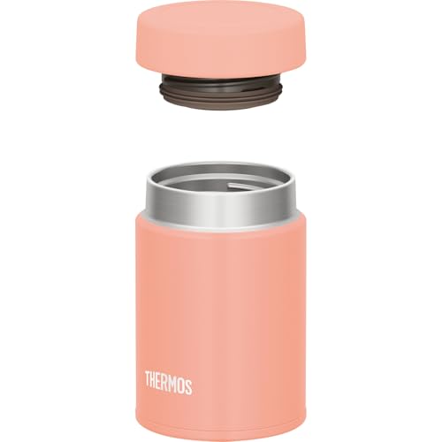 Thermos Vacuum Insulated Soup Jar, 200ml, Coral Pink, Small Capacity Model, Dishwasher Safe, Keeps Soup Hot or Cold, with a Simple Lid Design (JEG-200