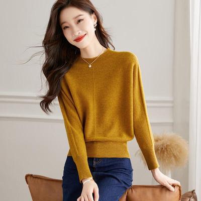 Srcr Women's 100% Merino Wool Round Neck Knit Sweater