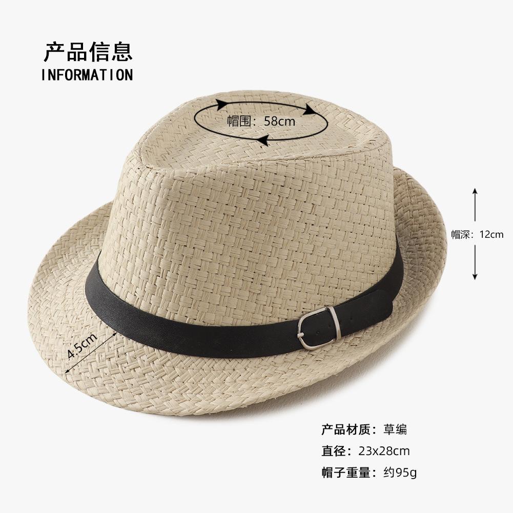 Straw Top Hat Spring Summer Sunscreen Jazz Hat British Versatile Straw Hat Sun Hat Holiday Beach Hat Tide