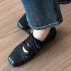 Yueyu - French Versatile Retro Soft-soled Ballet Single Shoes Women's Woven Leather Cross-strap Dexun Shoes Sandals