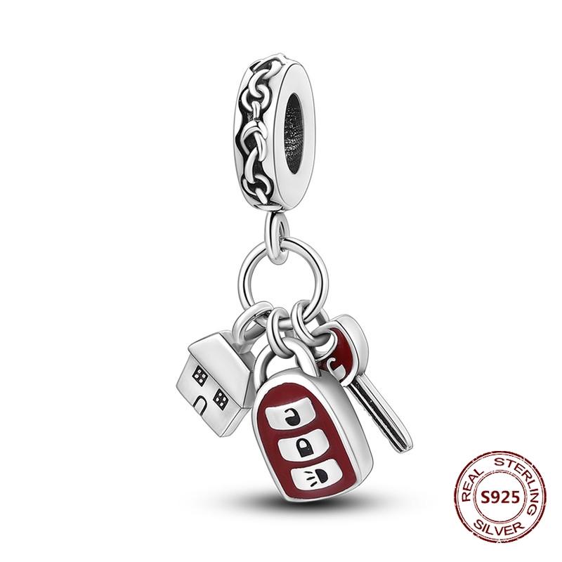 copper Travel Suitcase Motorcycle Car Bicycle Charm Bead Charms Pendents Compatible With Authentic Bracelets Fine Do It Yourself Birthday Jewellery Gi