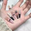 Handmade Pink Bow & White Cat Eye French Girly Nail Art Stickers