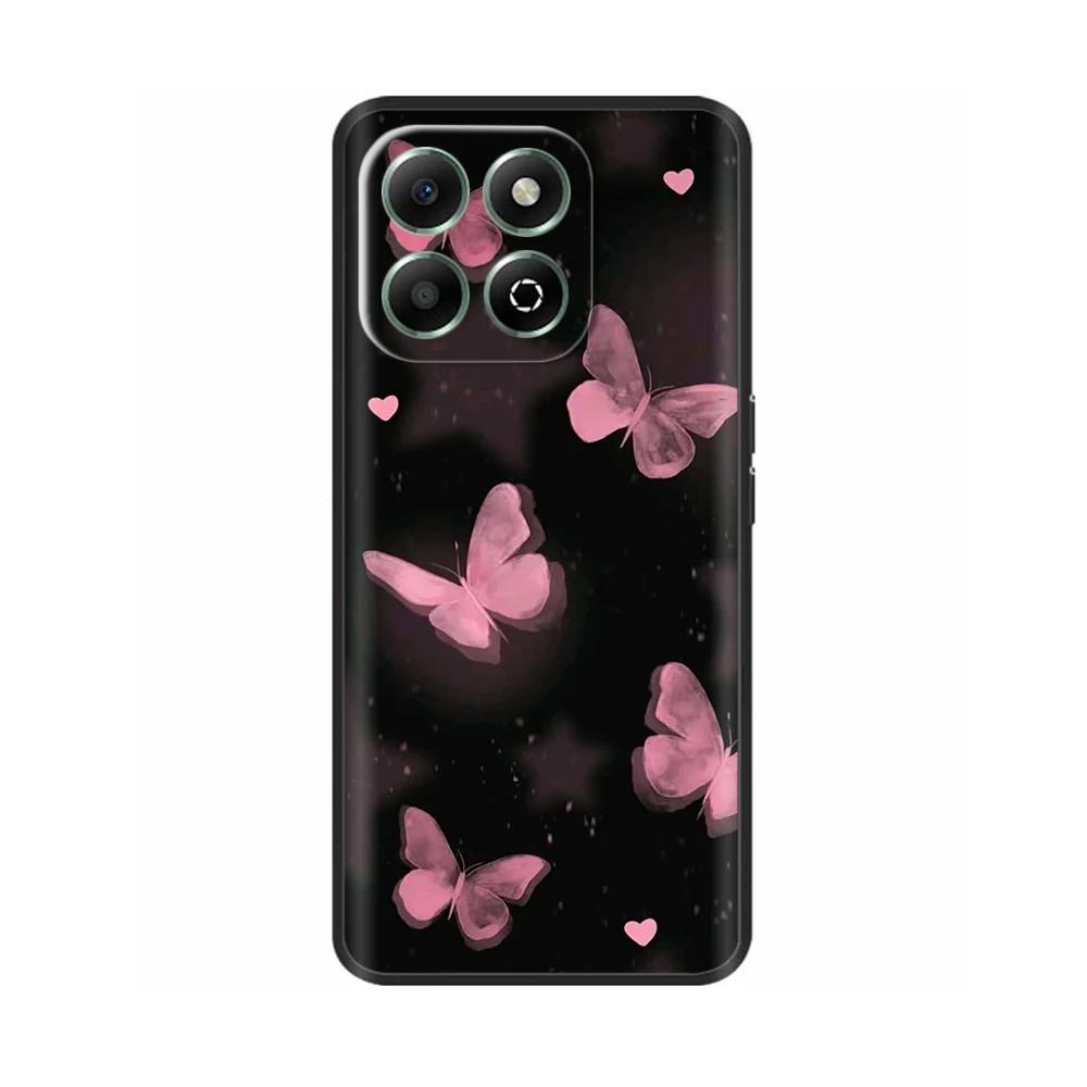 Handyhülle Für Honor X6b Hülle Schmetterling Flüssigsilikon Vollschutz Rückseite Für Honor X6b X 6b HonorX6b JDY-LX1 JDY-LX2
