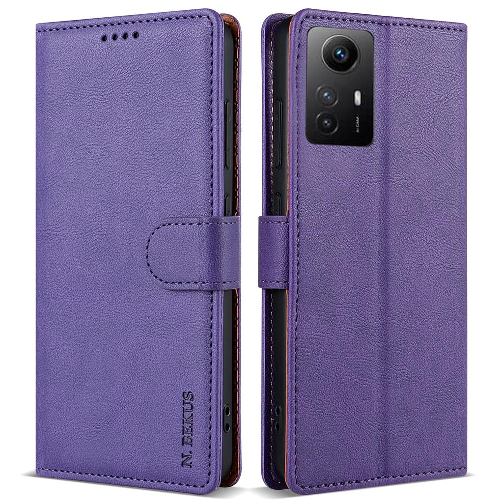 N.BEKUS CSJ-001 For Xiaomi Redmi Note 12S 4G Case Solid Color Wallet Phone Leather Cover
