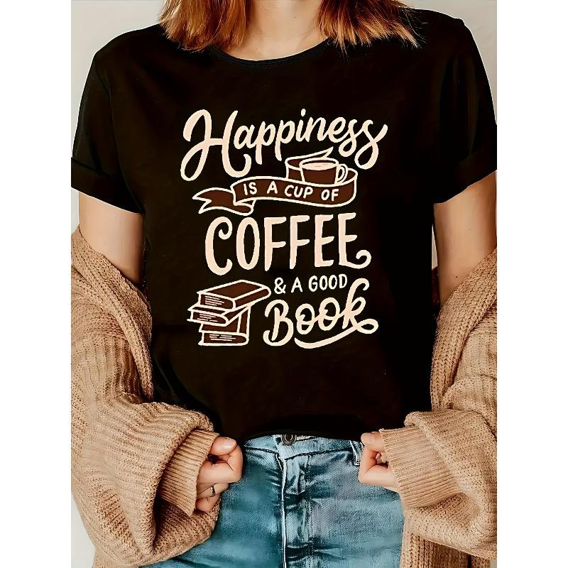 Women s Crew Neck Short Sleeve Summer Spring Casual Tee S чёрный
