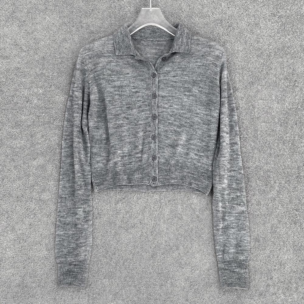 

Женский кардиган RA с длинным рукавом, матовой вязки - Однотонный универсальный повседневный топ Medium