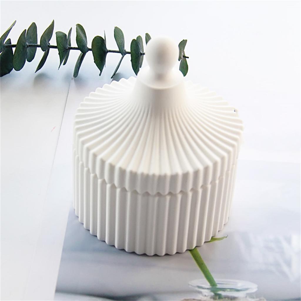 Jewelry Storage Box Silicone Molds Handmade Epoxy Resin Molds Striped Candle Jar Molds Handmade Candle Cup Molds