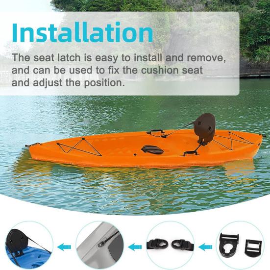 Lot de 4 clips de réparation pour siège de kayak, clips de sécurité pour sangle de siège, accessoires pour kayak, crochets de siège de kayak, loquets de remplacement, connexion sécurisée, boucle à clipser