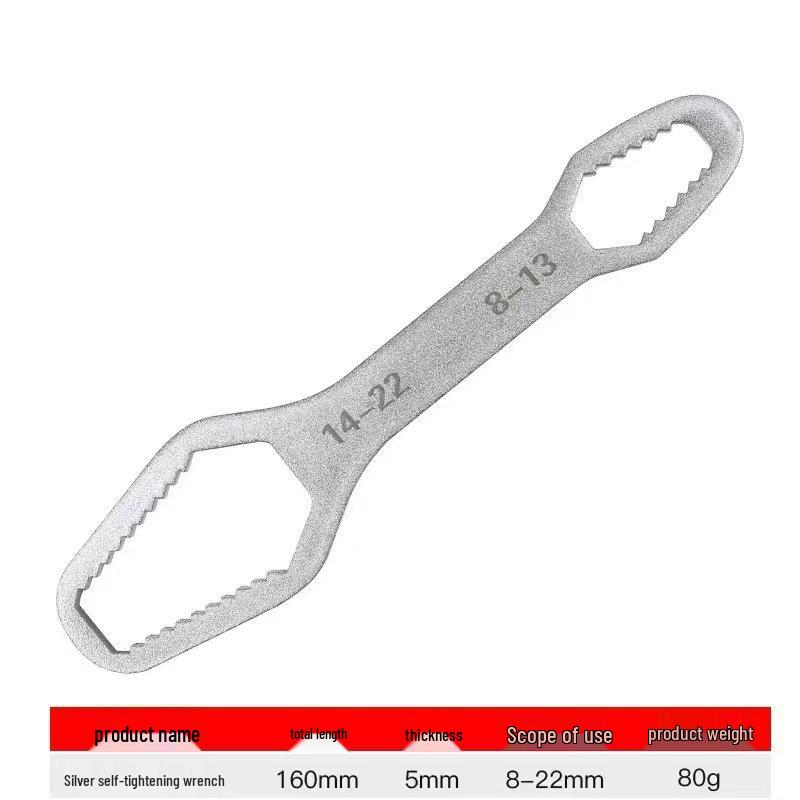 Multifunctional Self-Tightening Double-Ended Universal Wrench