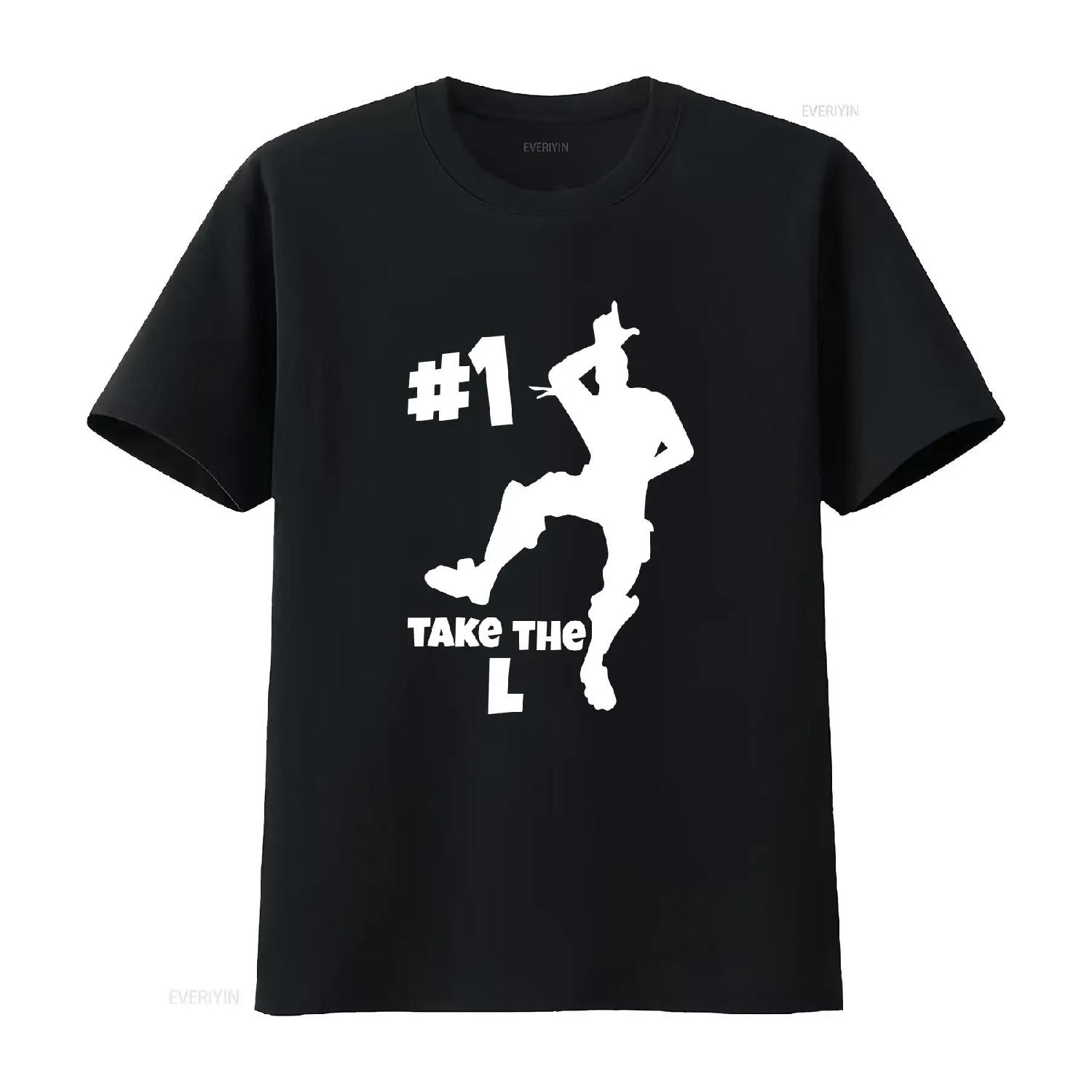 

Funny Victory Dance T Shirt 1 Take The L Cool Gamer Casual Cotton for Gamers Trendy Move Top vintage Washed Versatile homme S чёрный