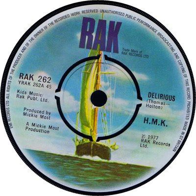 

7-дюймовая пластинка H.M.K. - Delirious / Chelsea Kids RAK262 RAK 1977 UK Рок Б/У