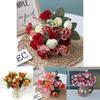 Stunning 21 Heads Artificial Silk Flowers Rose Bunch Bouquet For Elegant Home Decor
