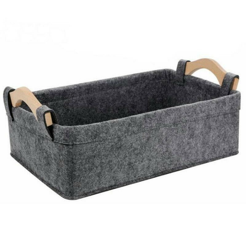 1pc Tragbare Filz Platz Lagerung Korb Transport Korb Lagerung Box Filz Platz Hause Lagerung Körbe