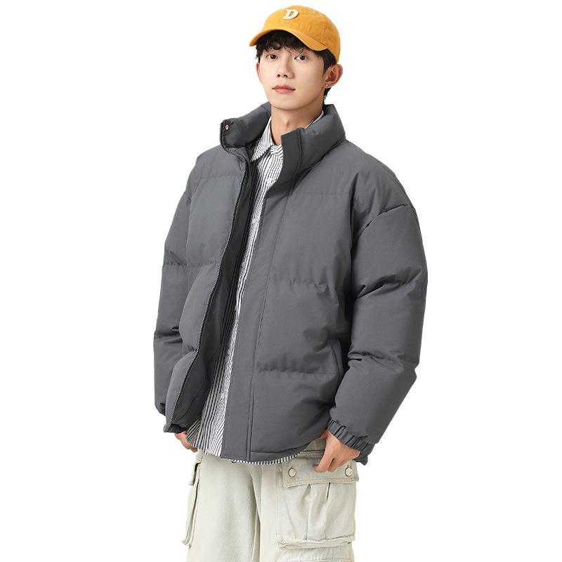 New Windproof and Cold Tide Brand Simple Stand-up Collar Cotton-padded Clothes Casual Thickened Warm Bread Clothes Jacket Cotton-padded Clothes