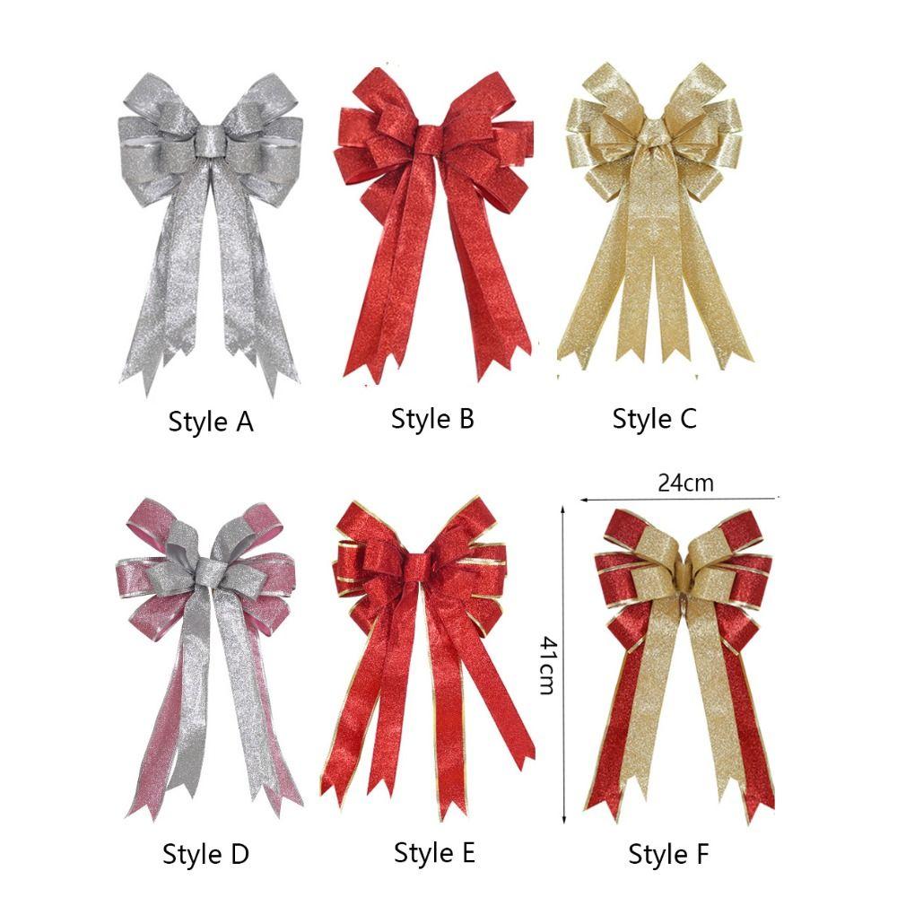 2 ks Třpytivé vánoční mašle velká velikost ozdoby na vánoční stromek vánoční stromkové mašle svatba