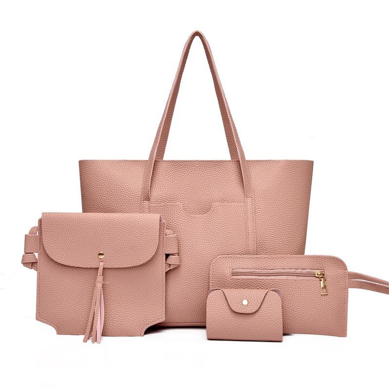 Mehrteiliges Set Neues Litschi-Muster vierteiliges Set Damentasche Umhängetasche Einfache Mutter-Kind-Tasche