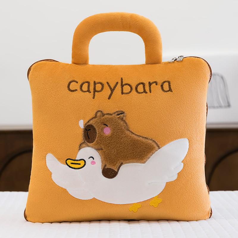 Capybara 2in1 Cartoon Quilt Office Nap Pillow Car Blanket Multifunctional