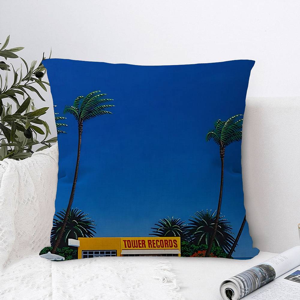 Япония Пляжный Город Летний Офис Подушка Наволочка Автомобильная Наволочка 45X45СМ Поясничная Наволочка Диванная Наволочка 12x12Inch