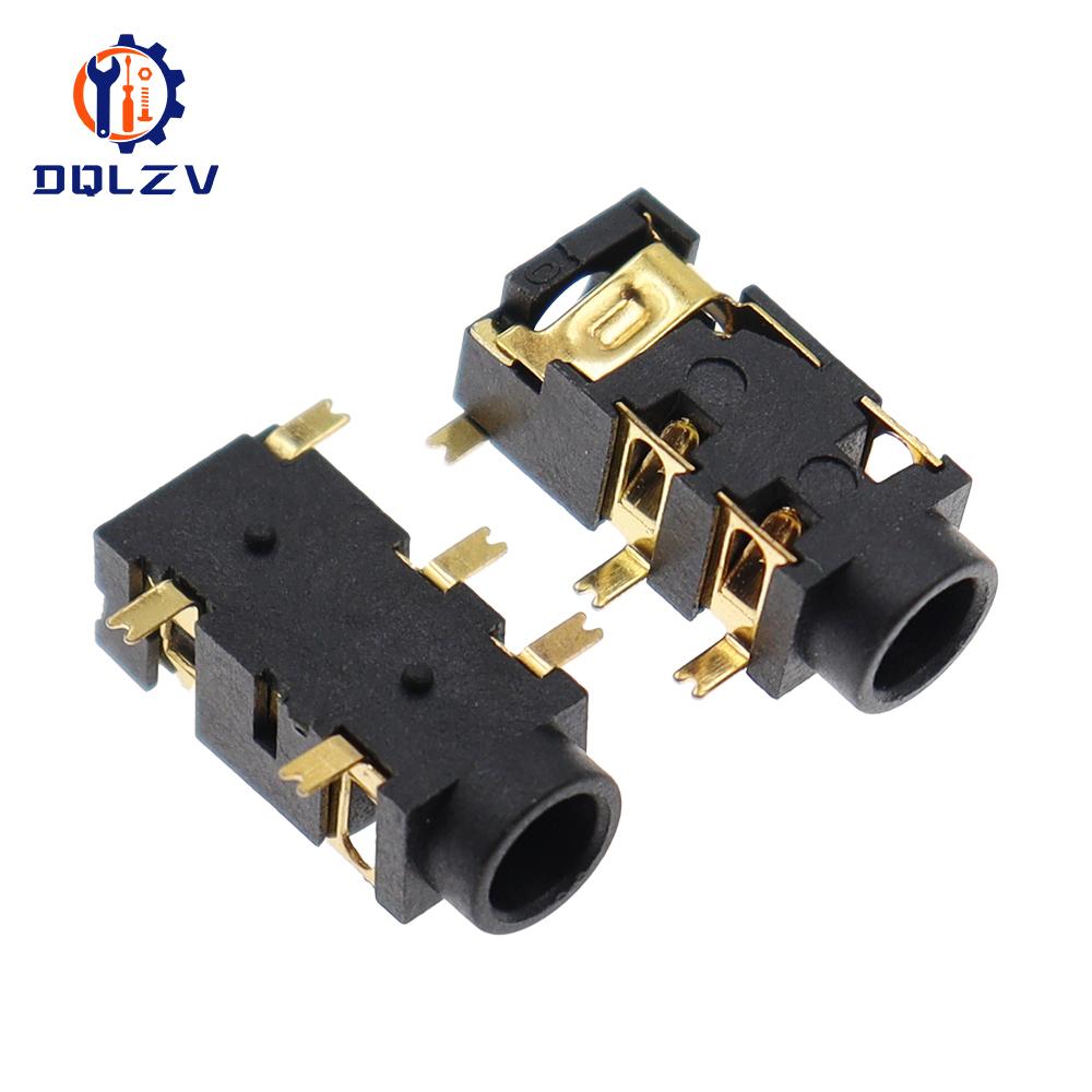 Female Audio Connector 5 Pin SMT SMD Headphone Jack Socket PJ-327A Gold-Plated Patch SMD Audio Earphones Socket 3.5mm