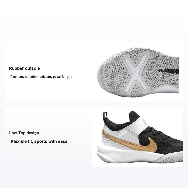 Nike Team Hustle D10 PS Zwart Wit Metaal Goud Kinder Sneakers Photon-Dust CW6736-002
