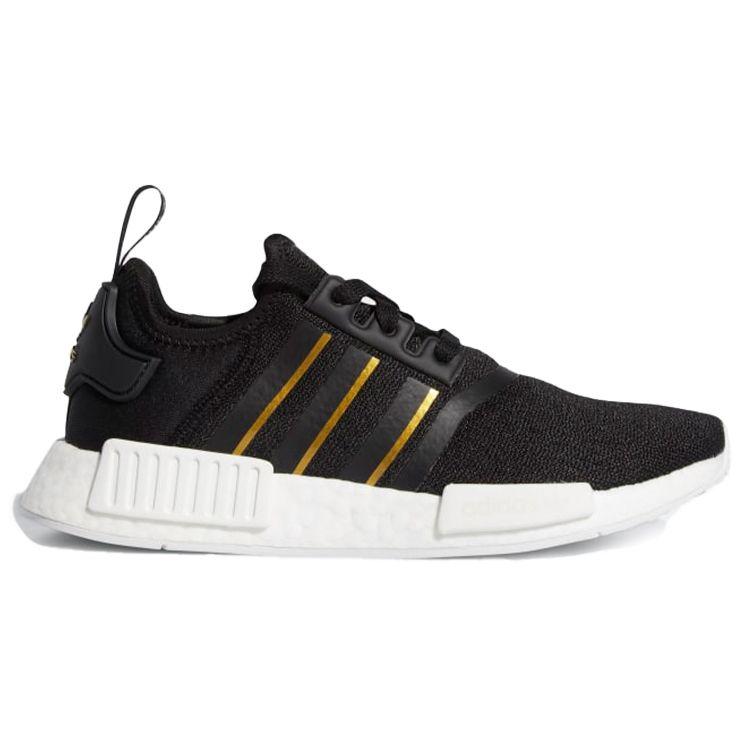 Adidas  NMD_R1 Black Gold Metallic Women Sneakers Core-Black Crystal-White FW6433