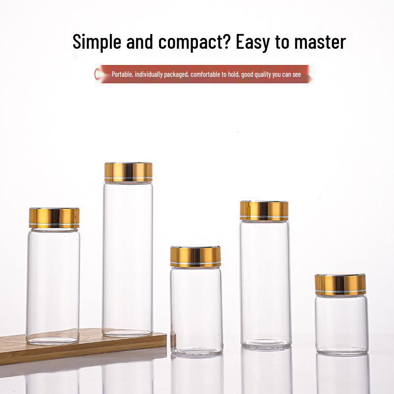Gold-Capped Glass Test Tube Coffee Bean Storage Jar