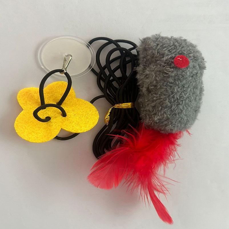 Cat Toys Self-entertainment Simulation Mouse Cat Amusement Stick Kitten Toy Feather Mouse Kitten Pet Cat Supplies