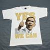 Vtg 2008 Barack Obama Yes We Can Double Sided Acceptance Speech Rap T-Shirt M