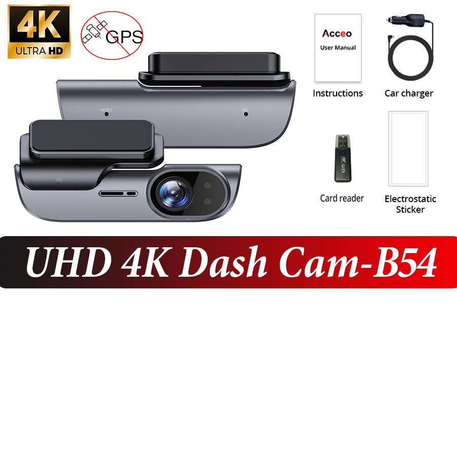 

E-ACE UHD 4K Встроенный WIFI Видеорегистратор Поддержка GPS G-сенсор Ночное видение Видеорегистратор Черный ящик Автомобильный видеорегистратор Опциональная 24-часовая парковка With 64GB Card