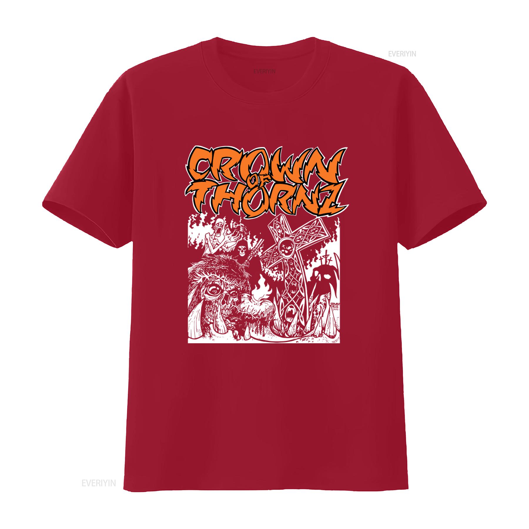 Crown Of Thornz T Shirt Small Size Nyhc Hardcore Style with Skarhead Icepick Madball Merauder Prints vintage Washed Casual S