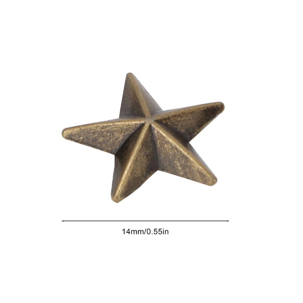 50pcs Metal Metal Star Stud 14mm Leathercraft Rivets Crafts Rivet Spike Screw DIY Decoration