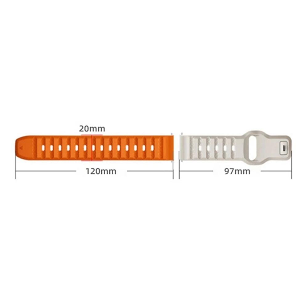 Universal Silicone Strap 20mm, Orange / Cream