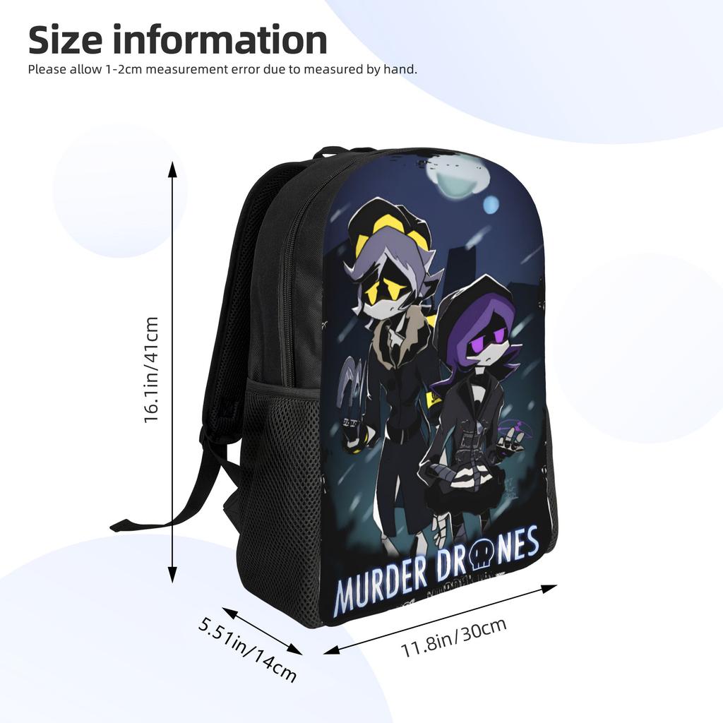 Murder Drones Backpack Female Polyester Daily Backpacks Big Elegant School Bags Rucksack