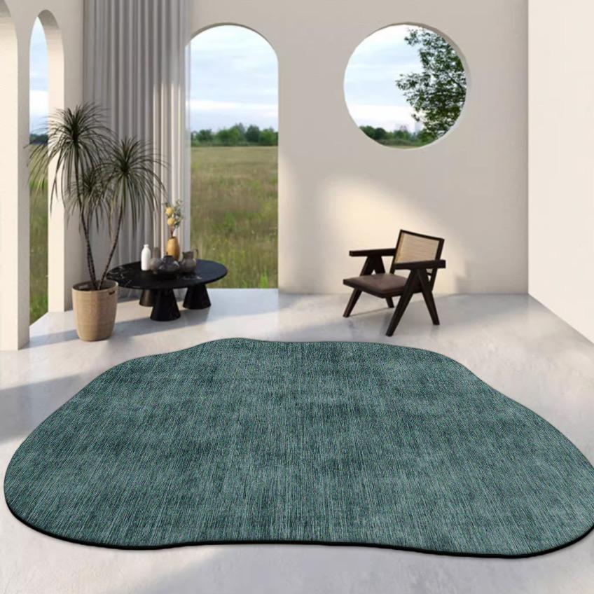 Green Irregular Carpets for Living Room Easy Clean Bedroom Decor Bedside Anti-slip Floor Mat Home Porch Hall Washable Soft Rugs
